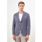 Erkek Bordo Örme Slim Fit Torba Cep Mono Yaka Spor Ceket