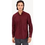 Erkek Bordo Uzun Kol Regular Fit Desenli Gömlek - 4XL
