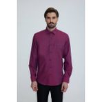 Erkek Bordo Uzun Kollu Regular Fit Gömlek