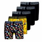 Erkek Boxer Pamuklu 5'li Baskılı Baksır Desenli Kilot Don (Renk(1), 2XL)