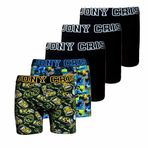 Erkek Boxer Pamuklu 5'li Baskılı Baksır Desenli Kilot Don (Renk(2), 2XL)