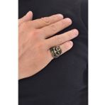 Erkek Bronz Kaplama  Black Annis Yüzük