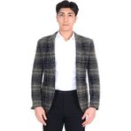 Erkek Buklet Ekose Ceket SARI LACİVERT 52