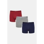 Erkek Burgundy 3lü Çok Renkli Boxer - M
