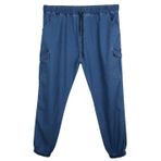 Erkek Büyük Beden 100-156 Kilo Arası İçin Uygun Kargo Cepli Jogger Kot Pantolon (MAVİ, XL)
