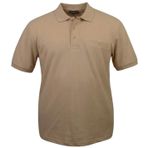 Erkek Büyük Beden 115-155 Kilo Arası Uygun Bedenli Likralı Pike Polo Yaka Cepli Tişört (BEJ, 7XL)