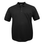 Erkek Büyük Beden 115-155 Kilo Arası Uygun Bedenli Likralı Pike Polo Yaka Cepli Tişört (SİYAH, 5XL)