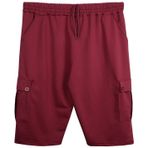 Erkek Büyük beden 115-177 kilo arası için uygun Rahat Kalıp Kargo Cepli Likralı Penye Kapri (Bordo, 4XL)