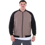 Erkek Büyük Beden 120 KILO-158 Kilo Arası Için Uygun Dik Yaka Parçalı Mevsimlik Hafif Mont - Bej - 3XL
