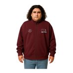 Erkek Büyük Beden 122-158 Kilo Arası İçin Uygun Pamuklu Geniş Kalıp Dik Yaka Fermuarlı Sweat Mont (BORDO, 3XL)