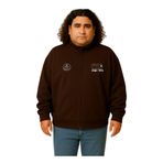 Erkek Büyük Beden 122-158 Kilo Arası İçin Uygun Pamuklu Geniş Kalıp Dik Yaka Fermuarlı Sweat Mont (KAHVERENGİ, 5XL)