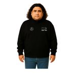 Erkek Büyük Beden 122-158 Kilo Arası İçin Uygun Pamuklu Geniş Kalıp Dik Yaka Fermuarlı Sweat Mont (SİYAH, 3XL)