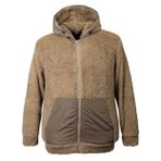 Erkek Büyük Beden Battal Boy 105 Kilo - 134 Kilo Arası İçin Uygun Kapüşonlu Peluş Sweat Mont (BEJ, 3XL)