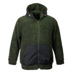 Erkek Büyük Beden Battal Boy 105 Kilo - 134 Kilo Arası İçin Uygun Kapüşonlu Peluş Sweat Mont (HAKİ, 4XL)