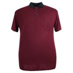 Erkek Büyük Beden Battal Boy 110-120 Kilo Arası İçin Uygun Polo Yaka Cepli Tişört (BORDO, 3XL)