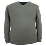 Erkek Büyük Beden Battal Boy 110 Kilo İçin Uygun V Yaka Triko Kazak (GRİ, 3XL)