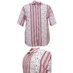 Erkek Büyük Beden Battal Boy 120 Kilo - 150 Kilo Arası İçin Uygun Kısa Kollu Gömlek (BEYAZ - PEMBE, 2XL)