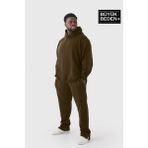 Erkek Büyük Beden Kapşonlu Ince Sweatshirt SPR24BSW57 - 0-Kahverengi - 5XL