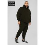 Erkek Büyük Beden Kapşonlu Ince Sweatshirt SPR24BSW57 - Black - 6XL