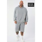 Erkek Büyük Beden Kapşonlu Ince Sweatshirt SPR24BSW57 - Gri Melanj - 3XL