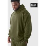Erkek Büyük Beden Kapşonlu Ince Sweatshirt SPR24BSW57 - Haki - 4XL