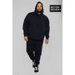Erkek Büyük Beden Kapşonlu Ince Sweatshirt SPR24BSW57 - Navy - 5XL