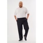 Erkek Büyük Beden Klasik Kesim Kumaş Pantolon - Koyu - Lacivert - B Drop - 66