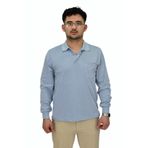 Erkek Büyük Beden Mevsimlik Polo Yaka Sweatshirt 1-6830 BGL-ST04415 BUZ.MAVİ 4XL
