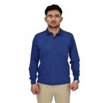 Erkek Büyük Beden Mevsimlik Polo Yaka Sweatshirt 1-6830 BGL-ST04415 İNDİGO 4XL