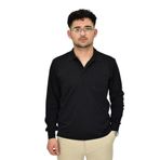 Erkek Büyük Beden Mevsimlik Polo Yaka Sweatshirt 1-6830 BGL-ST04415 SİYAH 4XL