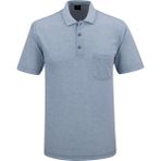 Erkek Büyük Beden Polo Yaka Cepli Klasik Kalıp Tişört - 5113BAT - Mavi - 5XL