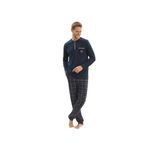 Erkek Büyük Beden Uzun Kol Lacivert Pijama Takım C9T3N5O9 LACİVERT 5 XL