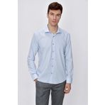 Erkek Buz Mavisi Basic Slim Fit Dar Kesim Gömlek
