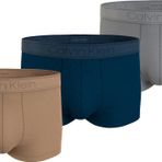 Erkek Calvin Klein İmzalı Elastik Bantlı Lacivert-Açık Kahvrengi- Lacivert Boxer 000NB3651A-MGW
