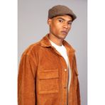 Erkek Camel Gömlek Model Oversize Pamuklu Kadife Ceket