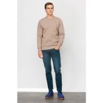 Erkek Camel Standart Bisiklet Yaka Sweatshirt