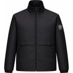 Erkek Ceket Regular Fit Dik Yaka Fermuarlı Modern Stil Mevsimlik Mont - XL - Siyah