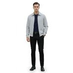 Erkek Ceket - Slim Fit Fitilli Dokulu Fermuarlı Mont - Günlük Şık Mevsimlik Spor Tasarım (Gri, Large)