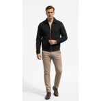 Erkek Ceket - Slim Fit Fitilli Dokulu Fermuarlı Mont - Günlük Şık Mevsimlik Spor Tasarım (Siyah, Medium)