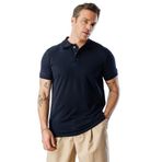 Erkek Çekmeyen Pamuklu Kumaş Regular Fit Standart Kesim Polo Yaka Tişört POLOYAKA-T-SHIRT1 Lacivert M