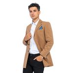 ERKEK CEKMON CAMEL YÜNLÜ İÇİ ASTARLI KABAN SPOR UZUN BLAZER CEKET CAMEL M