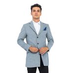 ERKEK CEKMON CAMEL YÜNLÜ İÇİ ASTARLI KABAN SPOR UZUN BLAZER CEKET GRİ XXL