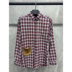 Erkek Cep Detaylı Kırmızı Ekose Gömlek - 03R-Bordo
