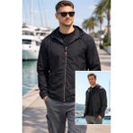 Erkek Çift Taraflı Mevsimlik Ceket Tek Üst REU-24726 Siyah - 2XL