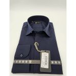 Erkek Classıc Lacivert Düz Gömlek Pamuk Polyester - XL