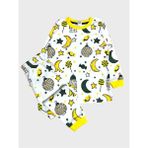 Erkek Çocuk %100 Pamuklu Beyaz Ramazan Temalı Şeker Ay Yıldız Desenli Uzun Kollu Pijama Takımı - 3 - 4 Yaş