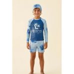 Erkek Çocuk 3'Lü Mayo Takımı (Şort+Uzun Kol Üst+Bone) 3-12 Yaş 12594B