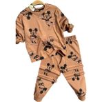 Erkek Çocuk Ayıcık Baskı Bilekleri ve Beli Lastikli Likralı Kazak Kahverengi Pijama Takım - Bej - 7 - 8 Yaş