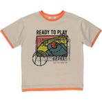 Erkek Çocuk Baskılı T-Shirt - Bej - 11 Yaş