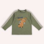 Erkek Çocuk Baskılı Uzun Kollu T-Shirt Bej